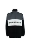 Balenciaga Logo Colorblock Blouson Jacket In Black