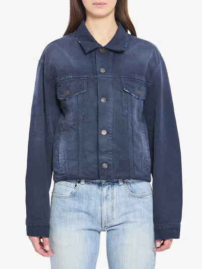 Balenciaga Demin Jacket In Blue