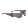 Balenciaga Black Mono Rectangle Sunglasses In Gray