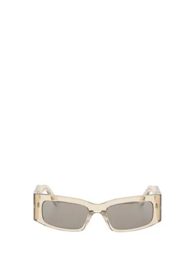 Balenciaga Rectangle Sunglasses In Acetate Paper In Beige