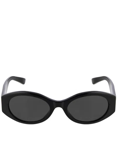Balenciaga Oval Sunglasses Silk Nylon Blend Frame In Black