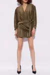 Balenciaga V-neck Dress In Gold