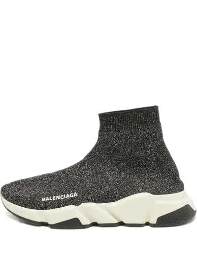 Pre-owned Balenciaga Glitter Knit Sneakers