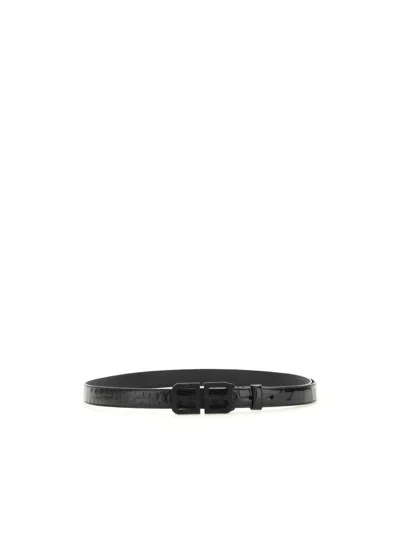 Balenciaga Glossy Finish Regular Belt With Oversized Buckle Design In Black