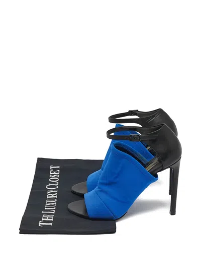 Pre-owned Balenciaga Glove Ankle-strap Leather Sandals In Blue