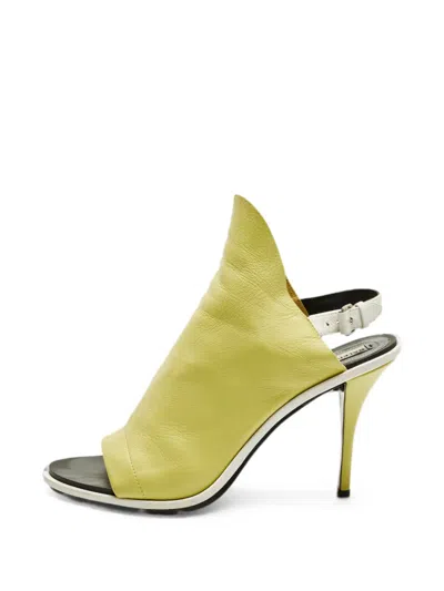 Pre-owned Balenciaga Glove Slingback Sandals In Yellow