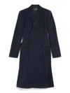 Balenciaga Godet Brushed Wool Midi Coat Clothing In Blue