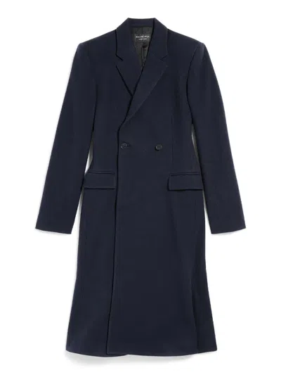 BALENCIAGA GODET BRUSHED WOOL MIDI COAT