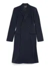 Balenciaga Godet Brushed Wool Midi Coat Clothing In Blue