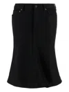 Balenciaga Godet Denim Skirt In Black