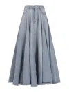 Balenciaga Maxi Skirt With Innovative Design And Five-pocket Style In Blue