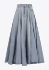 Balenciaga Maxi Skirt With Innovative Design And Five-pocket Style In Blue