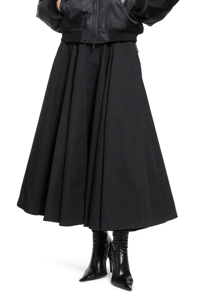 Balenciaga Godet Maxi Skirt In Black