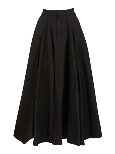 Balenciaga Godet Maxi Skirt In Black