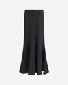 Balenciaga Women Godet Maxi Skirt In Virgin Wool In Black