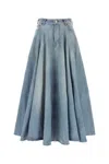 Balenciaga Maxi Skirt With Innovative Design And Five-pocket Style In Blue
