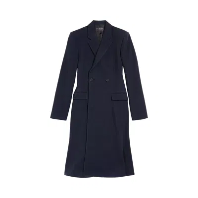 Pre-owned Balenciaga Godet Midi Coat 'corporate Navy' | Blue | Women's Size 36