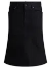 Balenciaga Flared Midi Skirt Featuring Five Pockets In Black