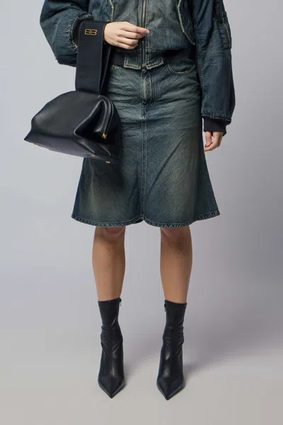Balenciaga Godet Midi Skirt In Black