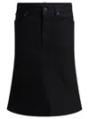 Balenciaga Flared Midi Skirt Featuring Five Pockets In Black