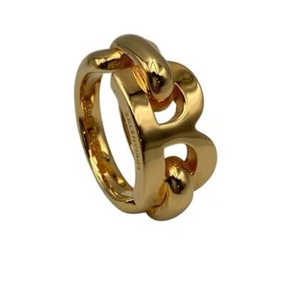 Pre-owned Balenciaga Gold Brass Band Ring ()