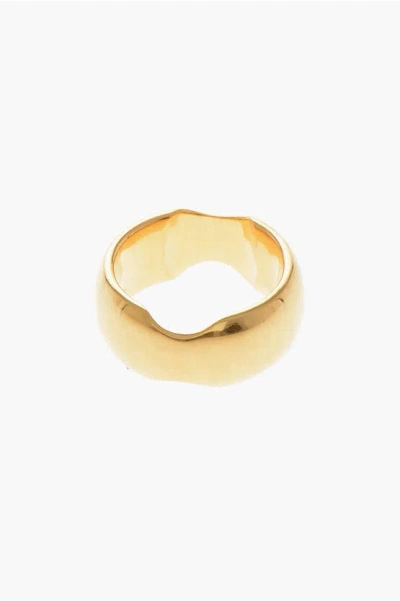 Balenciaga Gold Finished Maxi Band 2-finger Ring