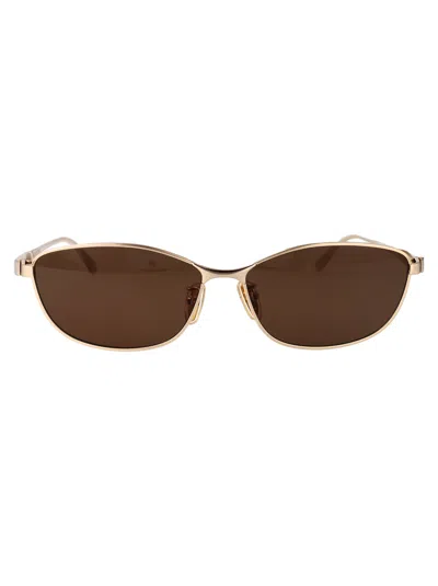 Balenciaga Gold-gold-brown Metal Sunglasses