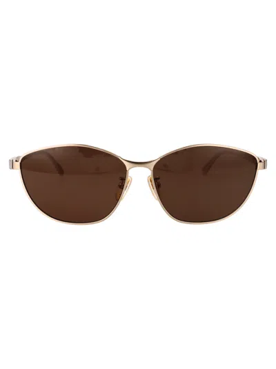 Balenciaga Gold-gold-brown Metal Sunglasses