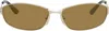 Balenciaga Gold Mercury Rectangular Metal Sunglasses In 003 Gold