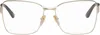Balenciaga Gold Mercury Squared Metal Glasses In 003 Gold