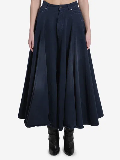 Balenciaga Gonna Godet Maxi In Blue