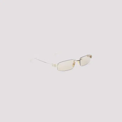 Balenciaga Silver Metallic Gossip Rectangle Sunglasses In Neutral
