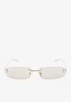 Balenciaga Gossip Rectangular Sunglasses In Gold
