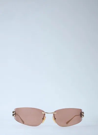 Balenciaga Gossip Rimless Logo Sunglasses In Gray