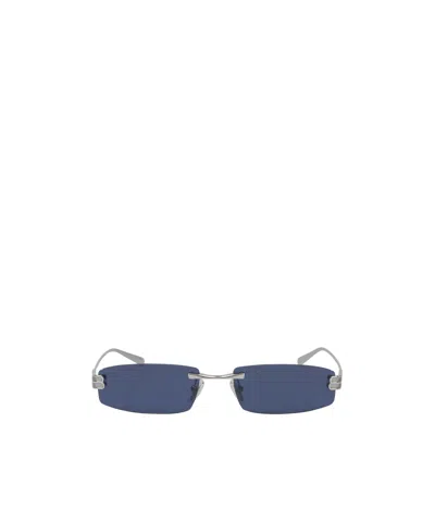 Balenciaga Gossip S Rectangular Rimless Metal Sunglasses In Blue
