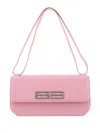 Balenciaga Women Pink Leather Gossip Shoulder Bag In Pink