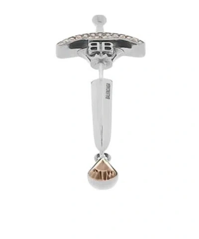 Balenciaga Goth Earrings In Grey