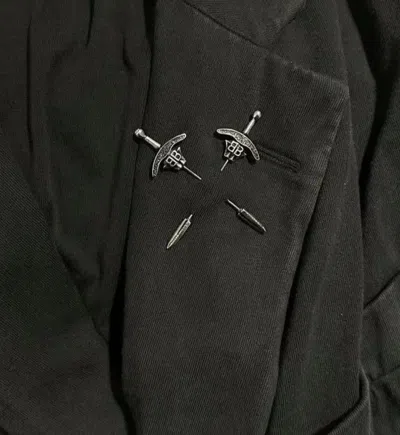 Pre-owned Balenciaga Goth Sword Brooch In Silver