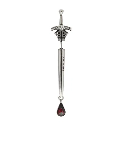 Balenciaga Goth Sword Earring In Silver