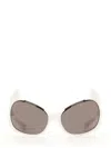 Balenciaga Cateye Gotham Frame Sunglasses In White