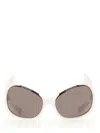 Balenciaga Cateye Gotham Frame Sunglasses In White
