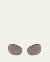 Balenciaga Gotham Injected Nylon Wrap Sunglasses In Shiny Black