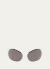 Balenciaga Gotham Injected Nylon Wrap Sunglasses In Shiny Black