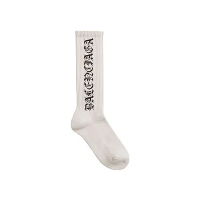 Pre-owned Balenciaga Gothic Tennis Socks 'off White/black' | Women's Size M