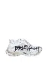 Balenciaga Graffiti-embellished White Sneakers With Chunky Sole