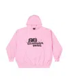 Balenciaga Graffiti-print Cotton Hoodie In Pink