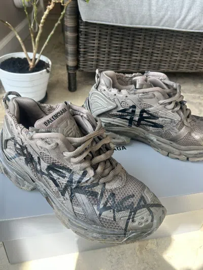 Pre-owned Balenciaga Graffiti Runners Brown/beige Shoes