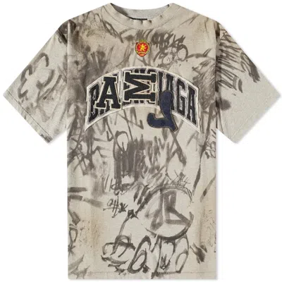 Pre-owned Balenciaga Graffiti T-shirt In Grey