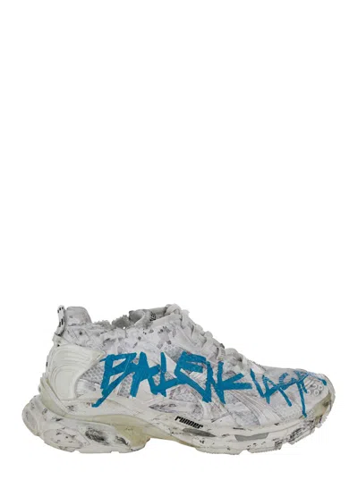 Balenciaga Sneakers In White,blue