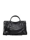Balenciaga Le City Medium Textured-leather Tote In Black